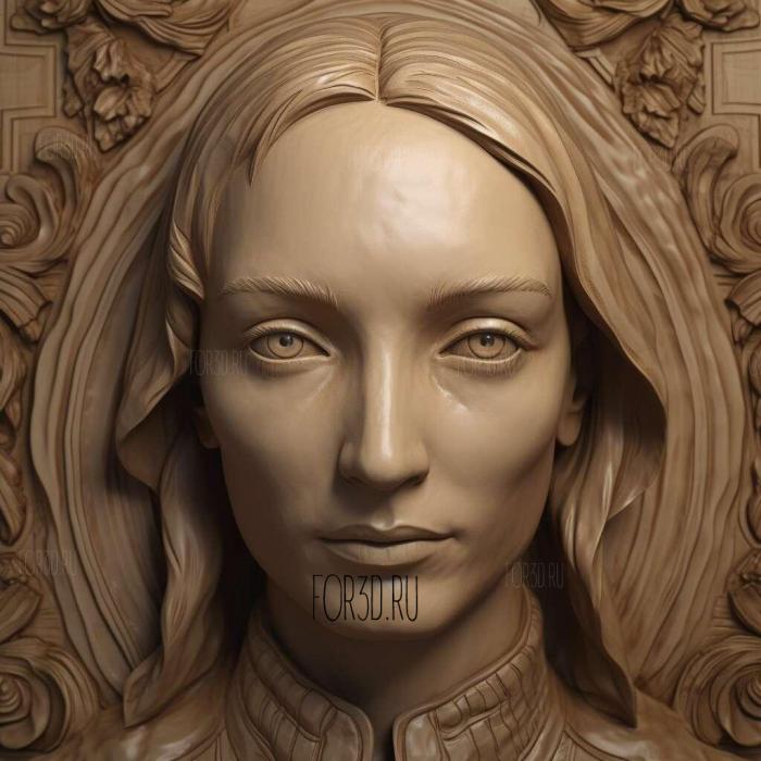 Uma Thurman 1 stl model for CNC